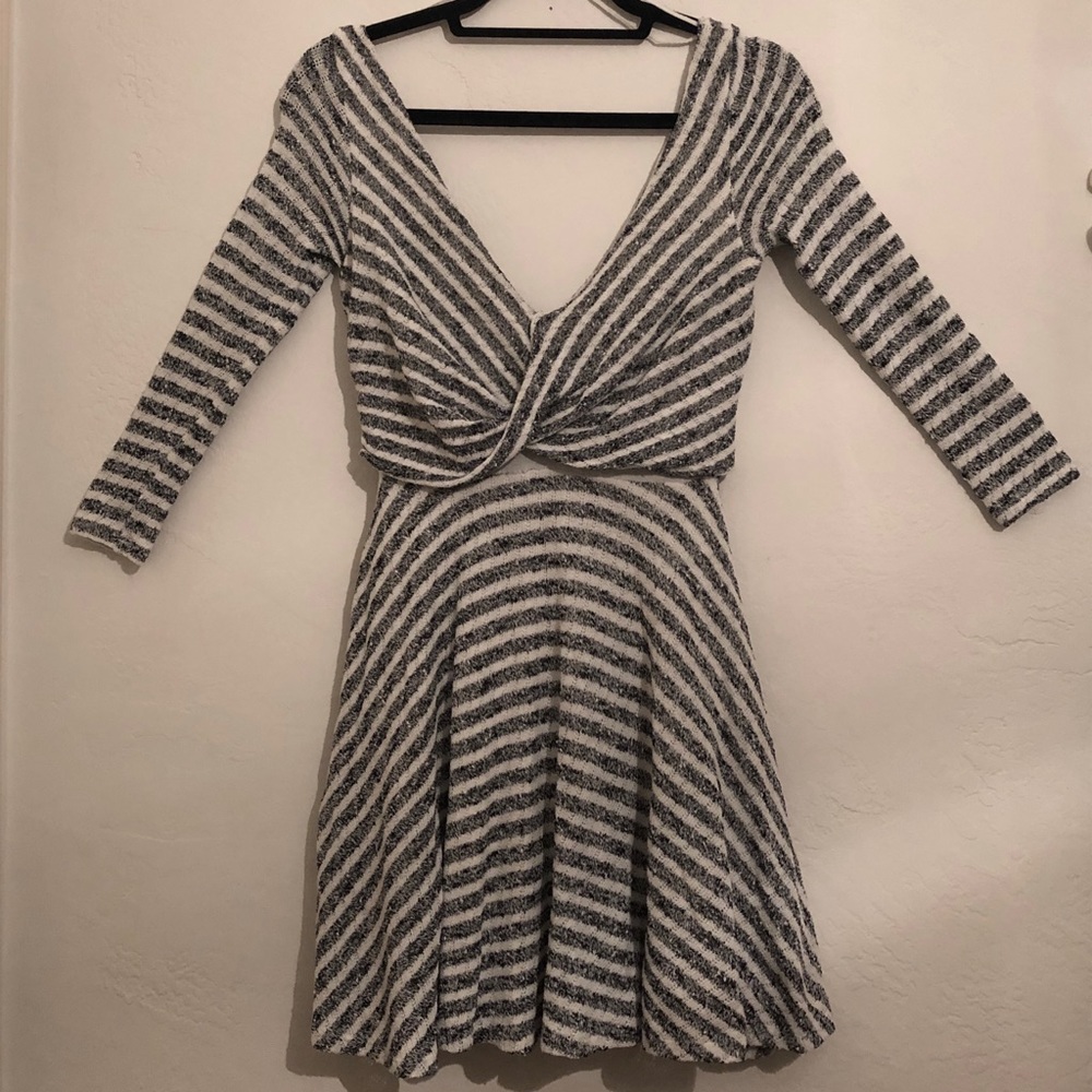 Free People long-sleeve mini skater dress